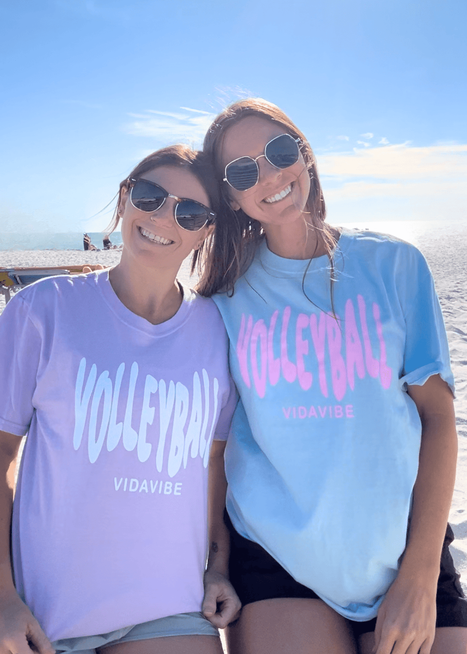 Blue and Pink Volleyball Tee